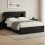 VidaXL vidaXL Bed Frame with Storage Black 150 x 200 cm Engineered Wood 1