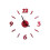 (Red) Analog 3d Diy Mirror Surface Large Number Wall Clock Sticker Home Office Decor 1