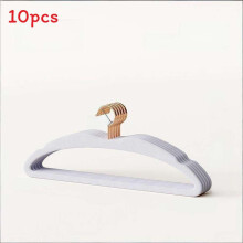 (Gray)Non Slip Clothing Hangers Pack With Velvet Surface For Dressing Room And Closet