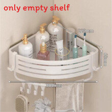 (White Hook)Space Aluminum Corner Shower Shelf With Multilayer Design For Bathroom Storage
