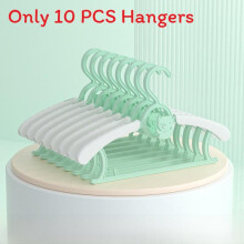 (Green)Plastic Hangers For Baby Clothing Pants And Accessories With Adjustable Feature Extending