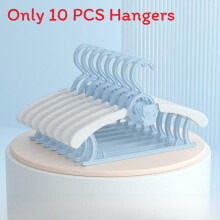(Blue)Plastic Hangers For Baby Clothing Pants And Accessories With Adjustable Feature Extending