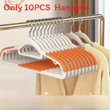 (Orange Dibit)Doublesize Nonslip Fabric Hangers For Clothes And Pants With Shoulder Support In Home Use