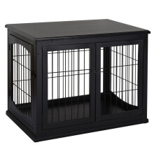Recinto per piccoli animali da interno con piano d'appoggio, nero, 81 cm