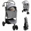 VidaXL vidaXL Folding Pet Stroller Adjustable Grey 78 x 54 x 101 cm Polyester 1