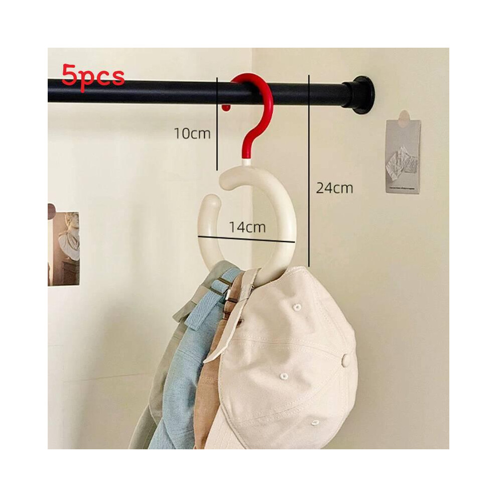 (Red) Multifunctional Coat Hooks Hat Storage Hanger For Bedroom Tool Spaces Office 699117053803