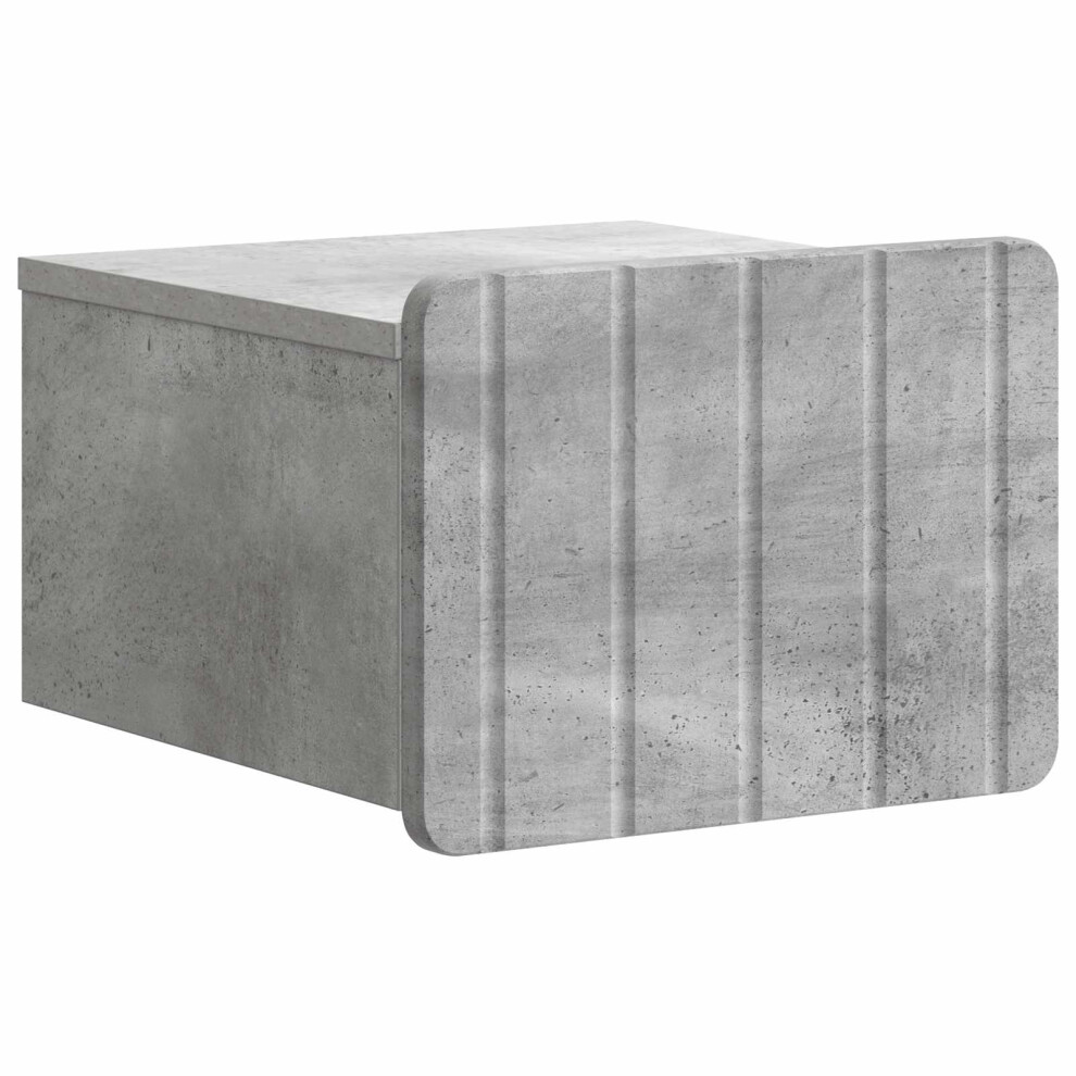 Vidaxl Wall-Mounted Bedside Cabinet Concrete Grey 33 X 34.5 X 24 Cm