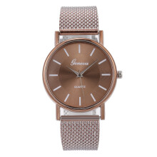 (Brown) Quartz Wristwatch Unisex Couple Watch Decoration Mesh Casual Accessory Strap