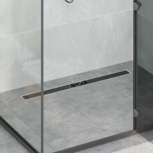 vidaXL Shower Drain Glass Cover with 360 Siphon Black 90 cm