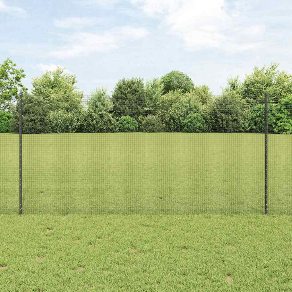 Vidaxl Welded Wire Fence With Post 10 X 1.2 M Pvc-Coated Steel Grey
