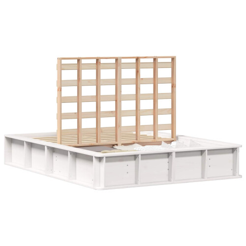 VidaXL vidaXL Bed Frame White 135 x 190 cm Solid Pine Wood 1