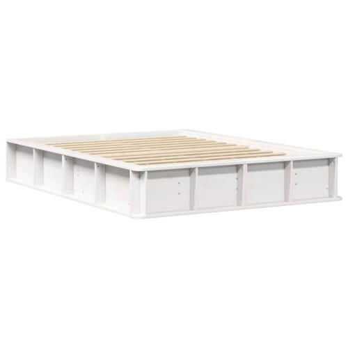 VidaXL vidaXL Bed Frame White 135 x 190 cm Solid Pine Wood 2