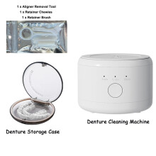 (3Pcs-B) Portable Retainer Cleaner UV Ultrasonic False Teeth Retainer Cleaner Ultrasonic Cleaner For Retainers Dentures Jewelry Cleaning
