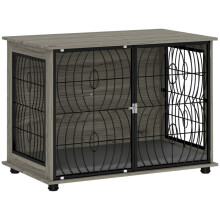 Enclos intérieur pour grands chiens avec fenêtre et coussin