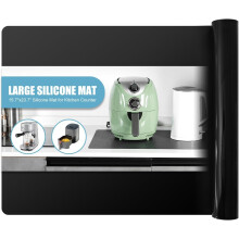 Silikon-Küchenmatte Rutschfest Hitzebeständig Schwarz 61 x 91 cm — silikon küchenmatte, rutschfeste matte, hitzebeständige matte