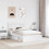 VidaXL vidaXL Bed Frame with Headboard White 120 x 190 cm Solid Pine Wood 3