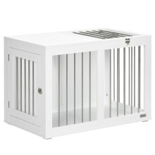 Enclos pour chiens de taille moyenne avec fonction de transport, blanc