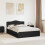 VidaXL vidaXL Bed Frame with Drawer Black 140 x 200 cm Engineer Wood 1