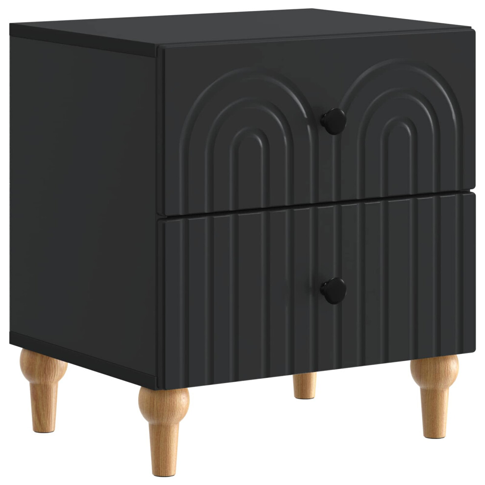 Vidaxl Bedside Cabinet Black 43 X 34.5 X 48 Cm Engineered Wood