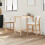 VidaXL vidaXL Dining Chairs 2 pcs Natural 48 x 49 x 95 cm Solid Rubber Wood 3