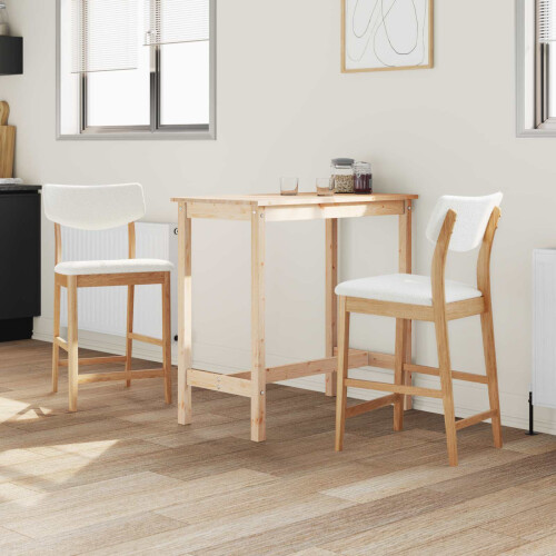 VidaXL vidaXL Dining Chairs 2 pcs Natural 48 x 49 x 95 cm Solid Rubber Wood 2