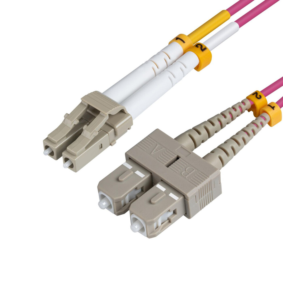 Microconnect Optical Fibre Cable Lc-Sc Multimode Duplex Om4 (Erica Violet) 0.5M 5712505826096
