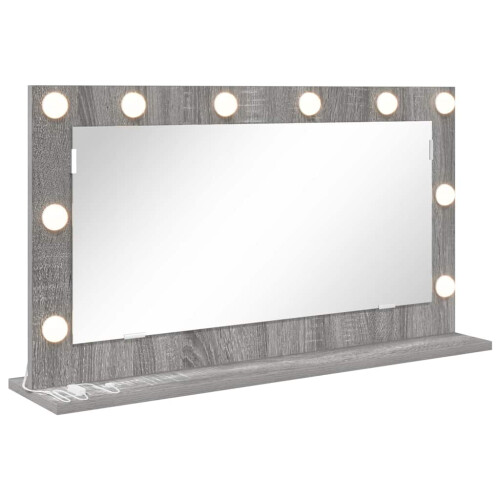 VidaXL vidaXL Vanity Mirror Rectangular Grey Sonoma 80 x 45 x 18 cm 1