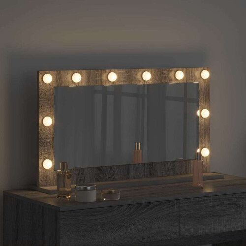 VidaXL vidaXL Vanity Mirror Rectangular Grey Sonoma 80 x 45 x 18 cm 2