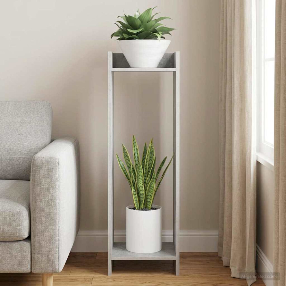 Vidaxl Plant Stand Concrete 30 X 30 X 100 Cm Engineered Wood Grey