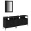 VidaXL vidaXL Bathroom Vanity Units with Shelf 3 pcs Black Engineered wood 2