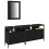 VidaXL vidaXL Bathroom Vanity Units with Shelf 3 pcs Black Engineered wood 3