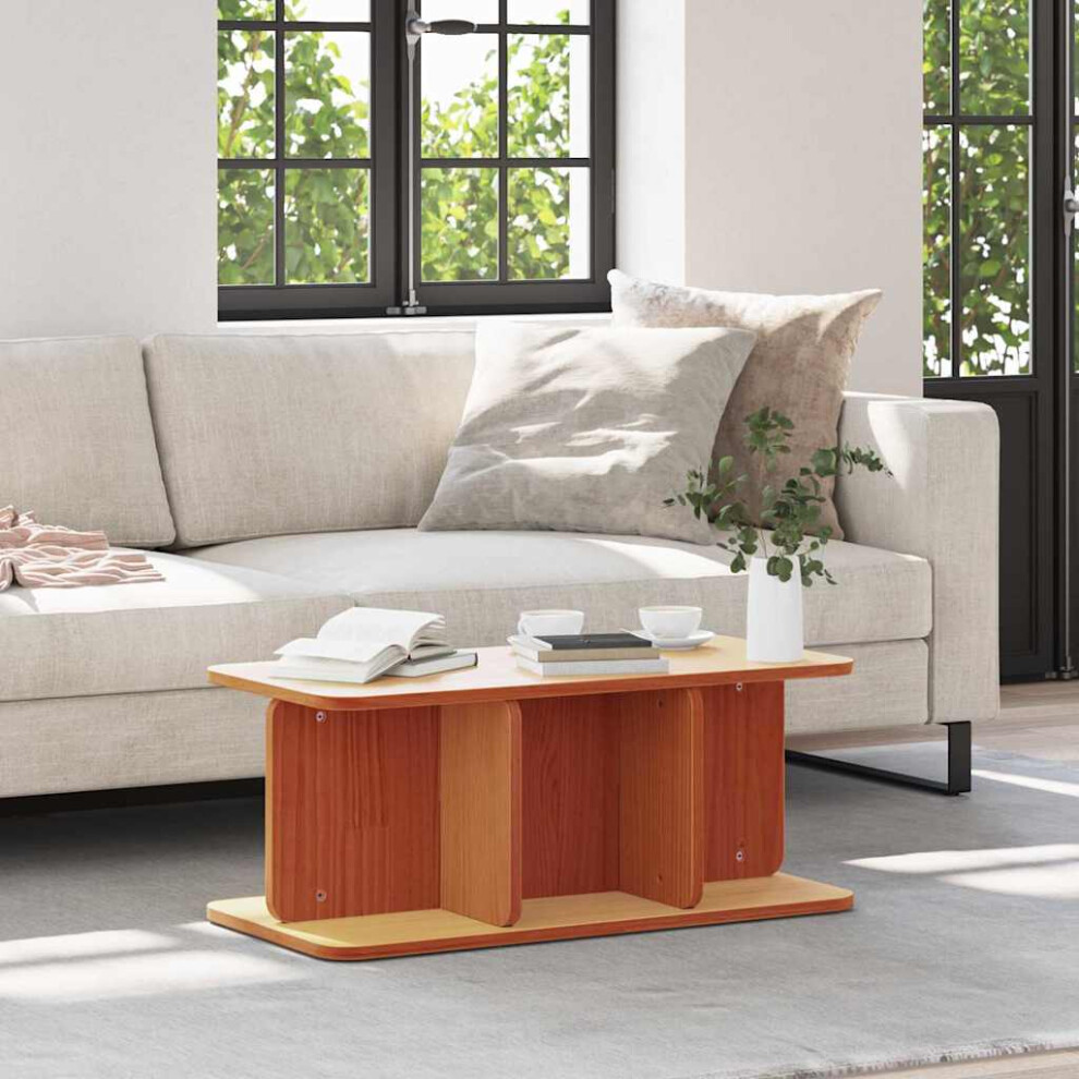 Vidaxl Coffee Table Wax 80 X 39.5 X 33.5 Cm Solid Pine Wood Brown
