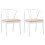 VidaXL vidaXL Dining Chair 2 pcs White and Brown Solid Rubber Wood 2