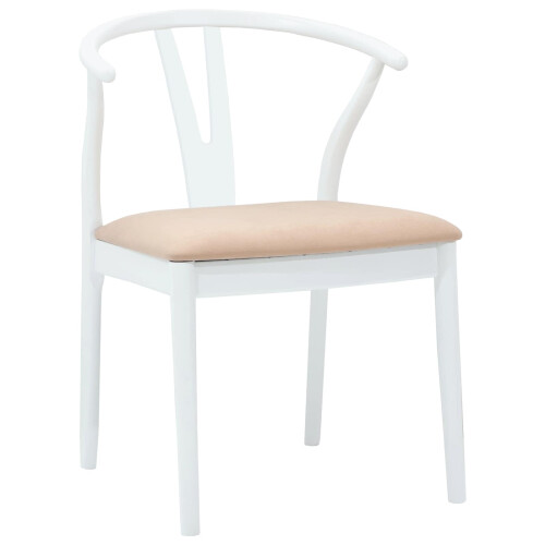 VidaXL vidaXL Dining Chair 2 pcs White and Brown Solid Rubber Wood 2