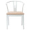 VidaXL vidaXL Dining Chair 2 pcs White and Brown Solid Rubber Wood 4