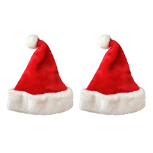 2X Santa Hat Christmas Hat Christmas Day Costume Dress Plush Thick Christmas Hat Adult