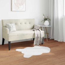 vidaXL Anti-Slip Faux Rabbit Fur Rug OLITE White 60 x 90 cm Polyester