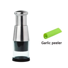 (B with peeler) New Garlic Onion Chopper Manual Pressed Garlic Press Machine Garlic Squeezer Fruit Vegetable Chopper Kitchen Supplies