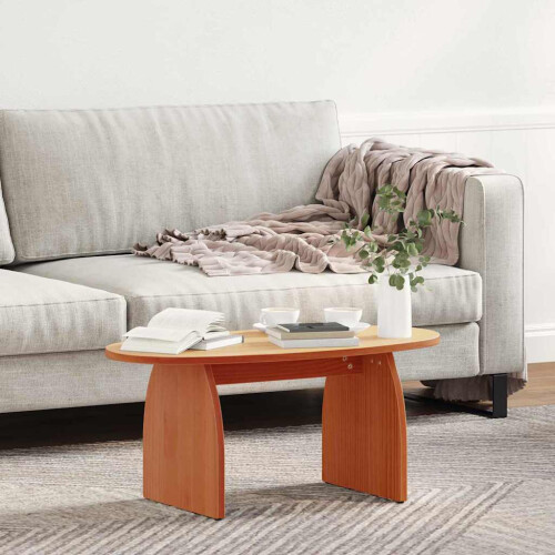 VidaXL vidaXL Coffee Table Wax Brown 80 x 40 x 35 cm Solid Pine Wood 1