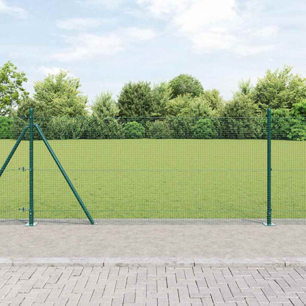 Vidaxl Welded Wire Fence With Concrete Base 50 X 1 M Pvc-Coated Steel