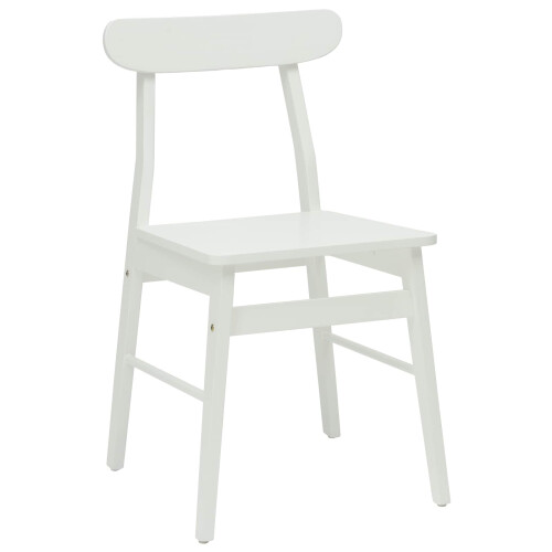 VidaXL vidaXL Dining Chair 2 pcs White 43 x 44.5 x 77 cm Solid Rubber Wood 2