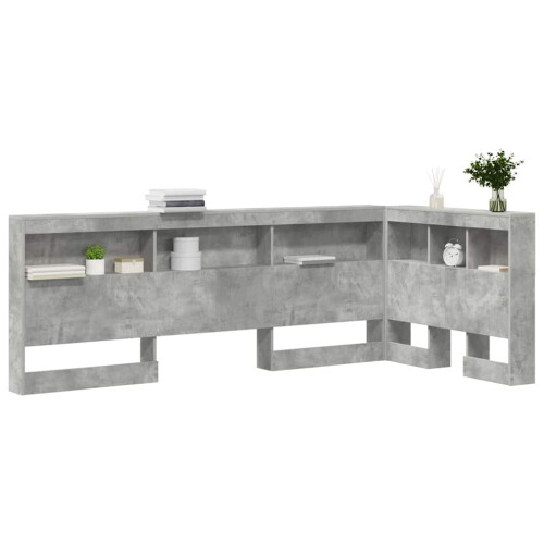 VidaXL vidaXL Storage Headboard Concrete Grey 90 cm Engineered Wood 2