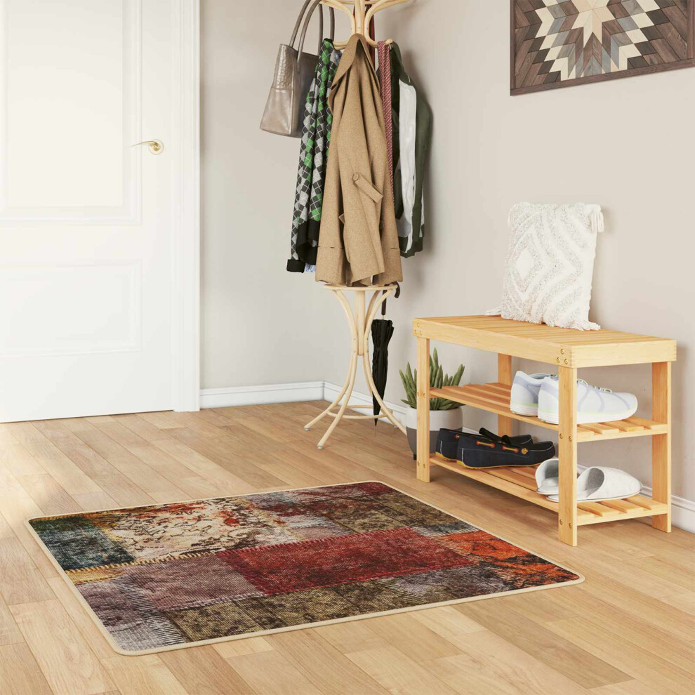 Vidaxl Rug Runner Marsa Multicolour 100 X 100 Cm Polyester And Pvc