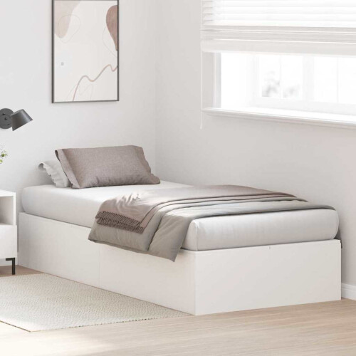 VidaXL vidaXL Storage Bed Frame White 80 x 200 cm Engineered Wood 2