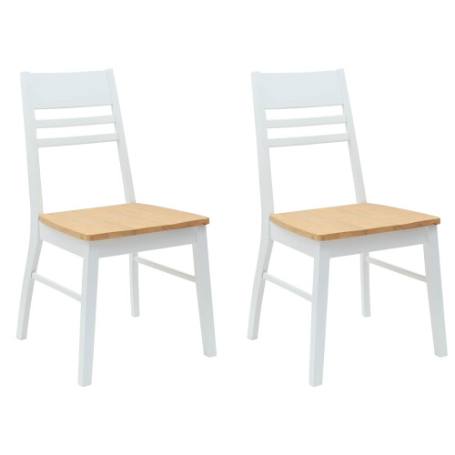 VidaXL vidaXL Dining Chairs 2 pcs White 43 x 54 x 89 cm Solid Rubber Wood 1