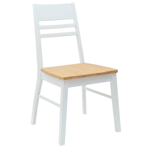 VidaXL vidaXL Dining Chairs 2 pcs White 43 x 54 x 89 cm Solid Rubber Wood 2