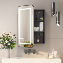 50x80 Lighted Bathroom Mirror Cabinet,3 Color LED