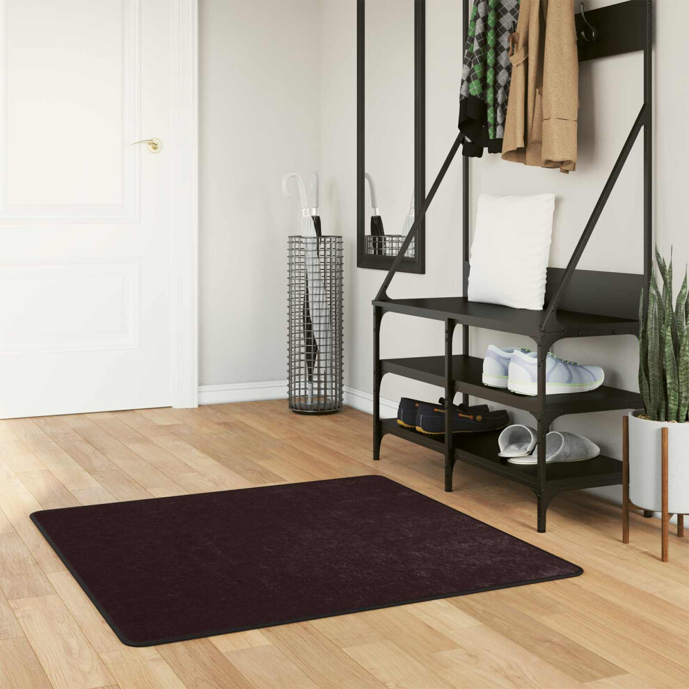 Vidaxl Rug Runner Marsa 100 X 100 Cm Polyester And Pvc Anthracite