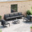 VidaXL vidaXL Gartensofa-set 6 stk. Schwarz Stahl 5
