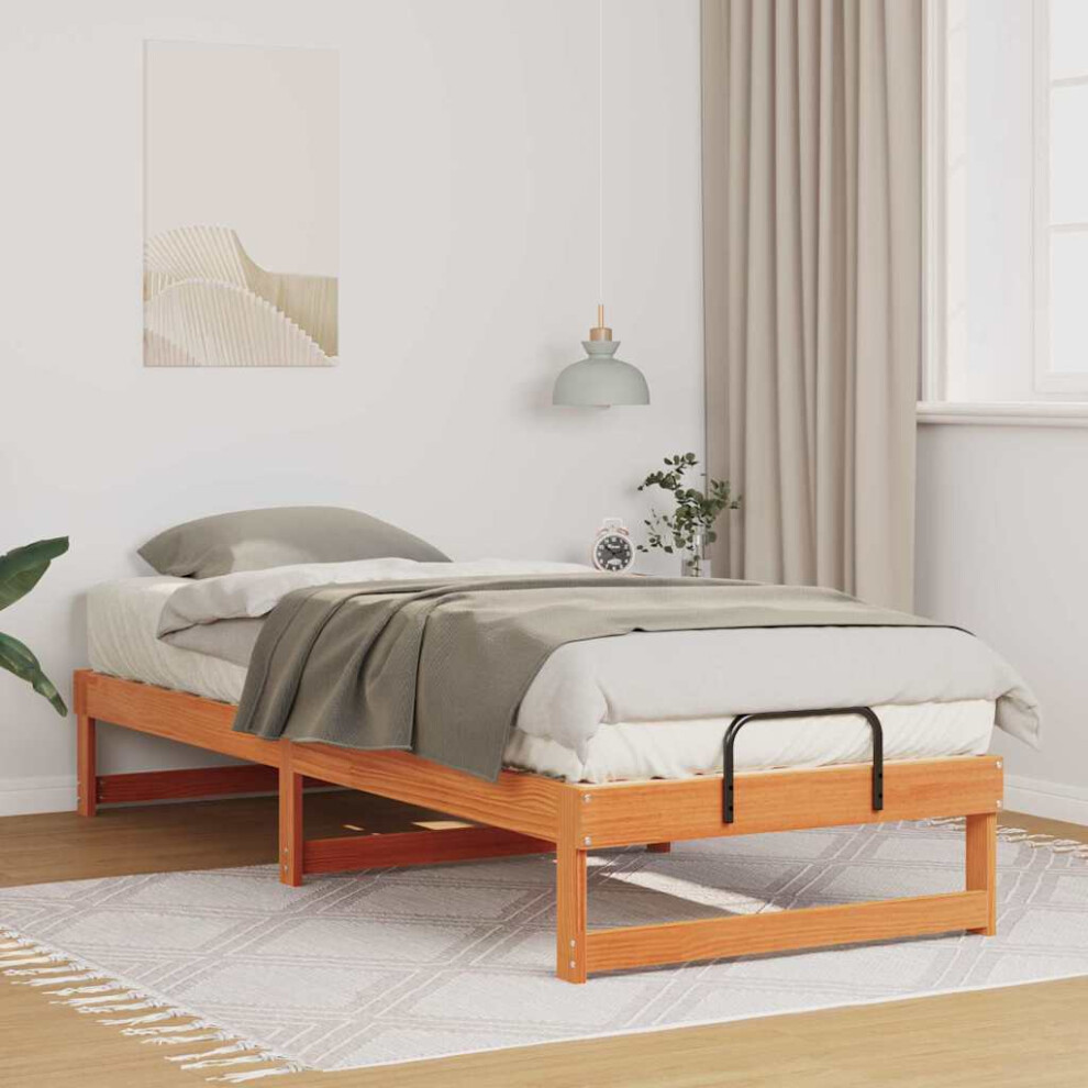 Vidaxl Bed Frame 90 X 210 Cm Solid Pine Wood Brown